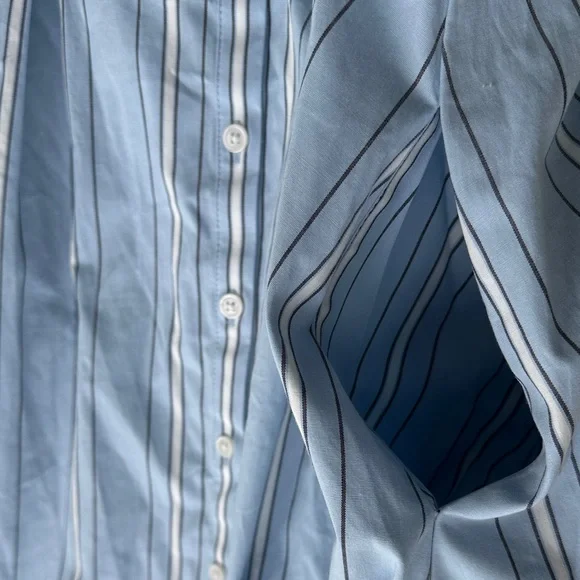 Ava & Viv Light Blue Striped Shirt Dress NWT Size 3X - Picture 5 of 5
